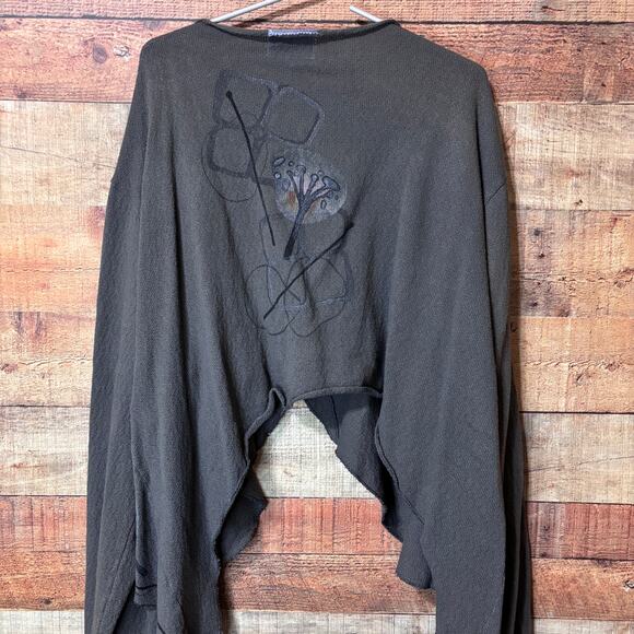 Barclay Gray Lagenlook Hand Printed Boho Short Shrug One Size - Picture 7 of 13